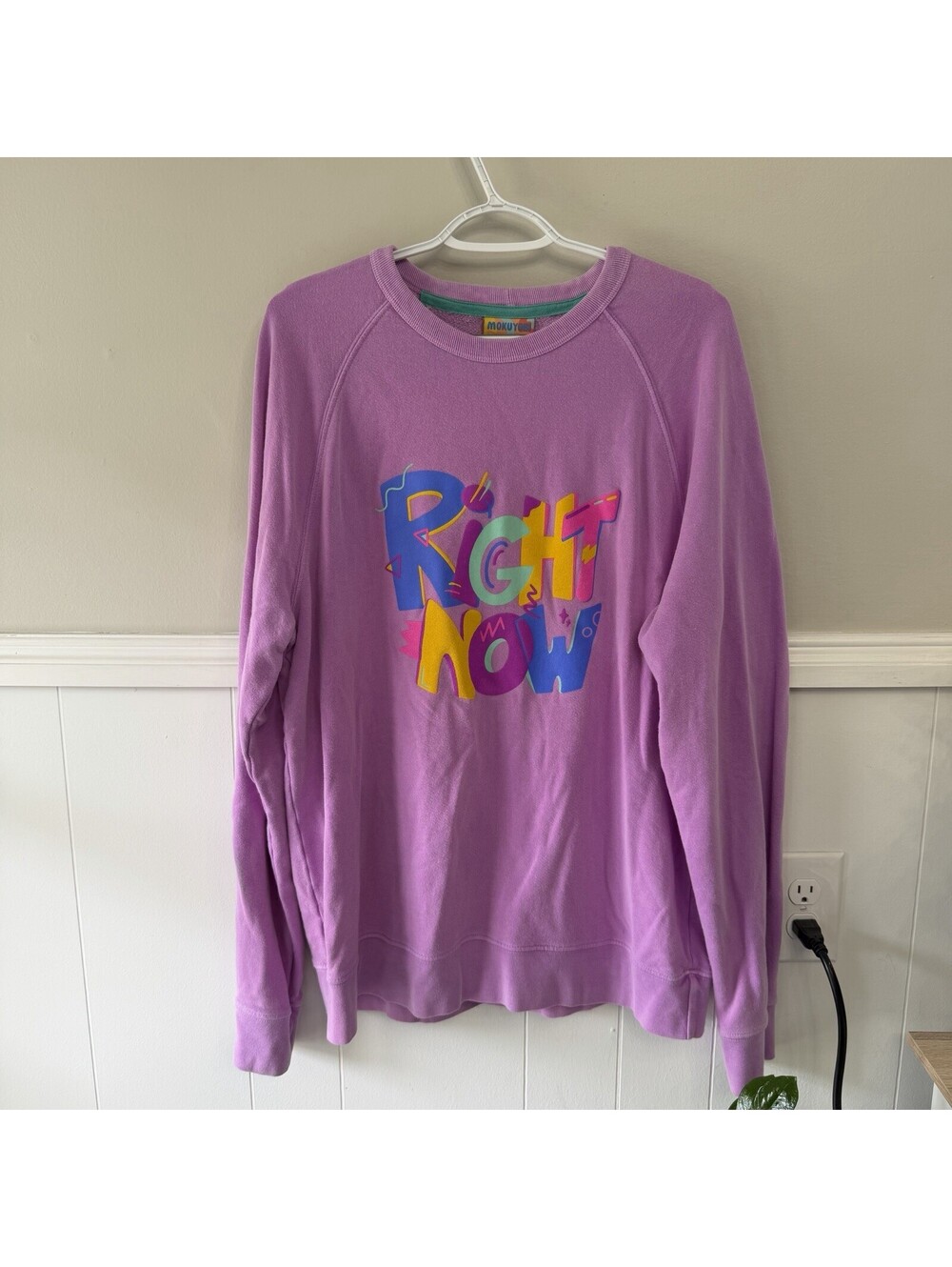 Mokuyobi ‘Right Now’ Sweatshirt Women’s Size Large Made In USA Colorful